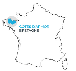 Carte de situation des Côtes d'Armor en France